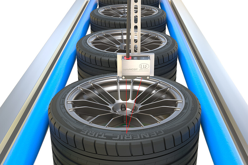 Afstandsbewaking op zwart rubber