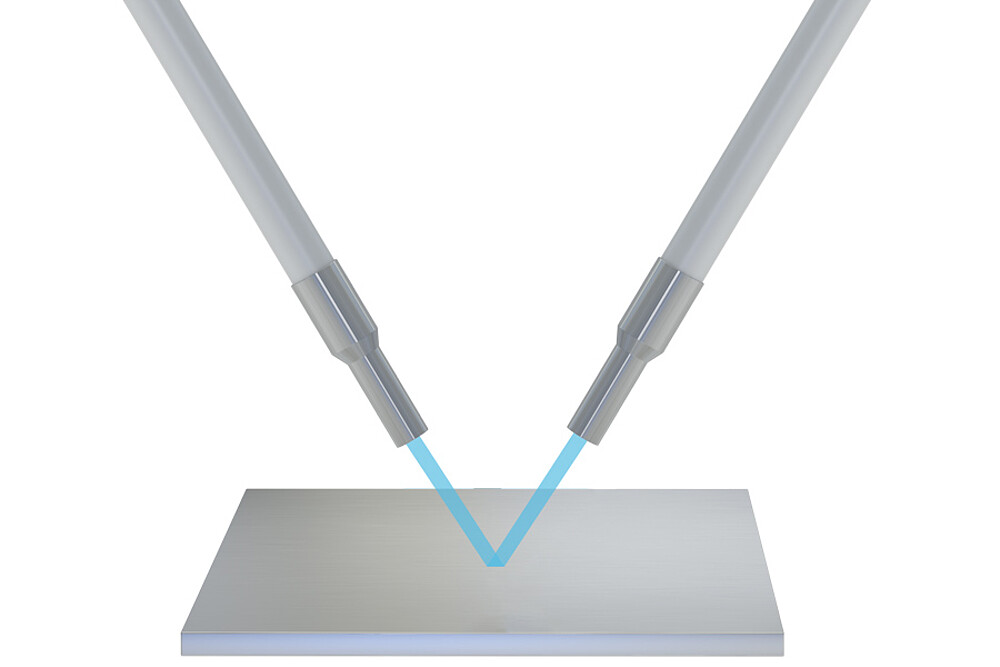 Reflexmodus V-opstelling (tweewegsysteem)