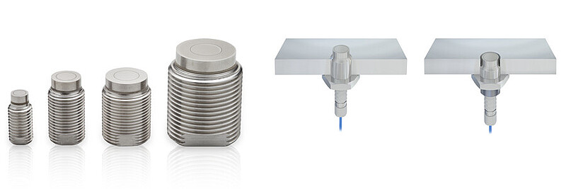Cylindrical sensors with thread and socket