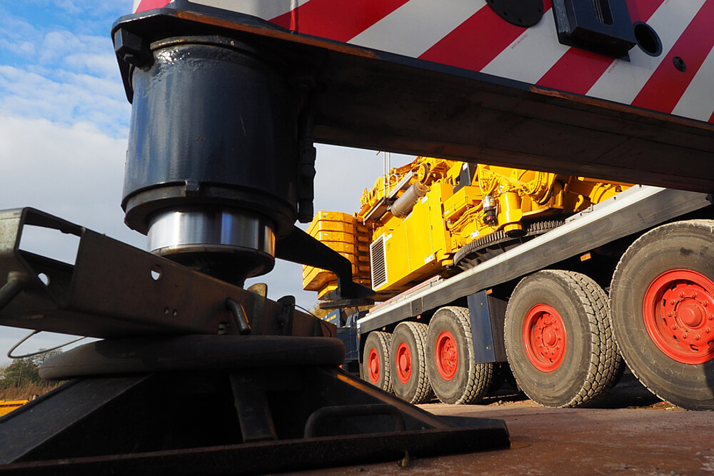 Meten van de uitschuiflengte en hefhoogte bij mobiele machines