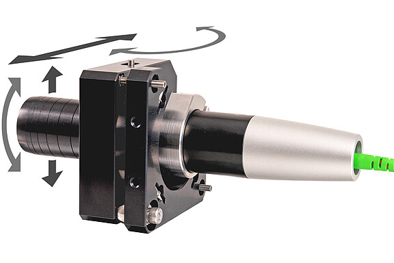 Verstelbare montageadapter voor uitlijning van het meetobject