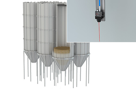 Filling level measurement in silos
