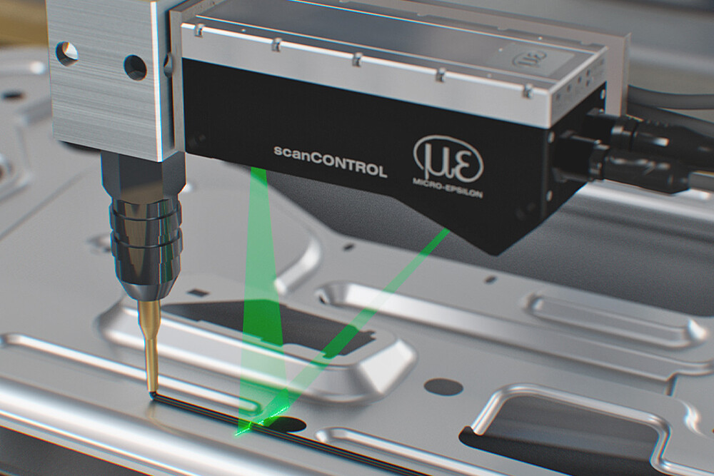Laserscanner voor het aanbrengen van lijm
